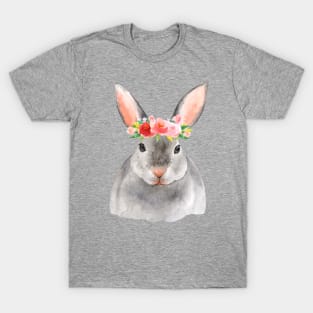 Adorable Floral Bunny Rabbit face Gift Best bunny clothes T-Shirt